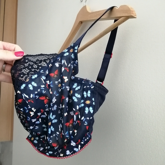 Cleo By Panache Kayla Butterfly Print Lace Balconette Bra 32G - Picture 6 of 16